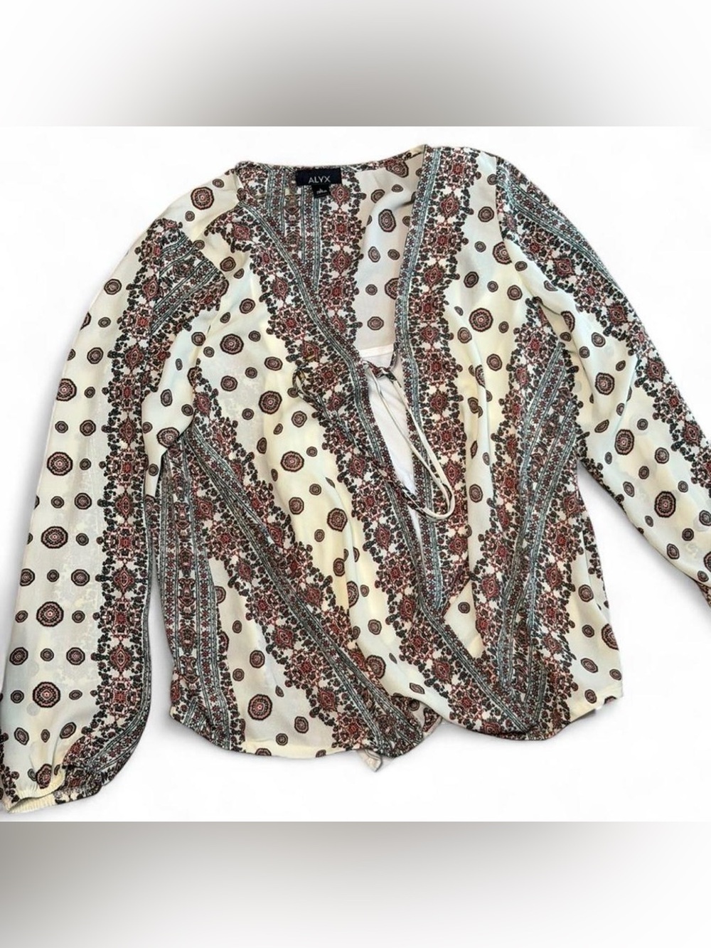 Alyx multicoloured boho top with tie back detail. Size L #fashion